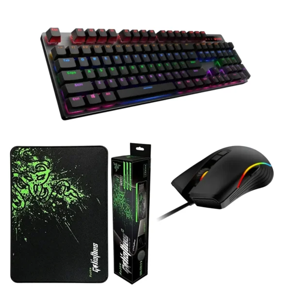 Pack Gaming MSI Rapoo Logilly – souris, clavier mécanique et tapis de souris pour joueurs au Maroc